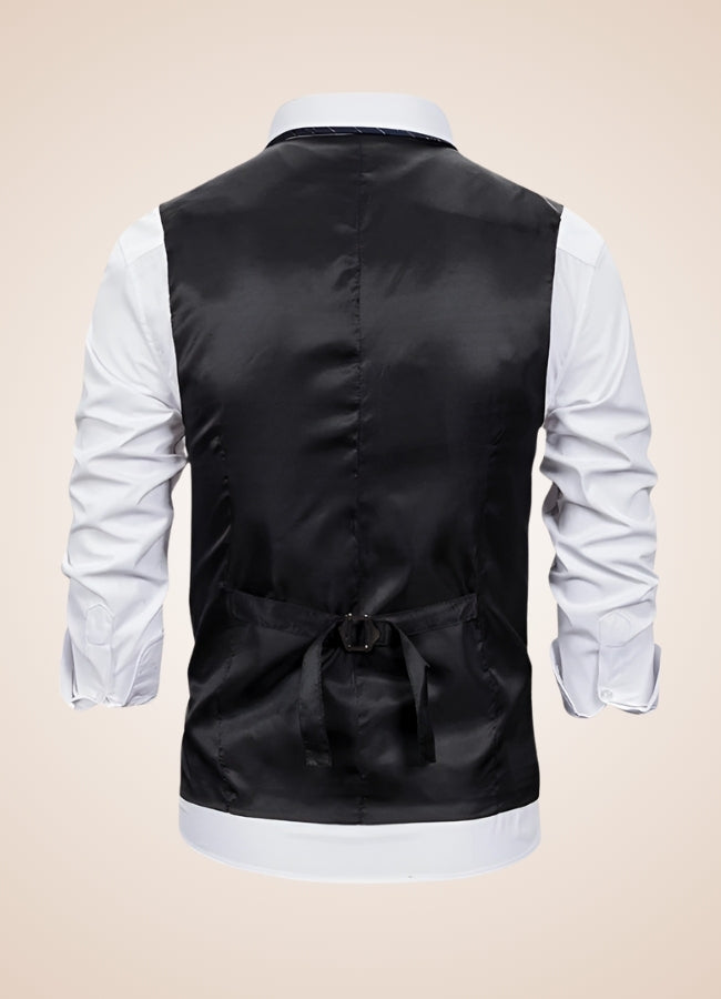 Men's Suit Vest With Chain Black / XL mens-suit-vest-with-chain-black