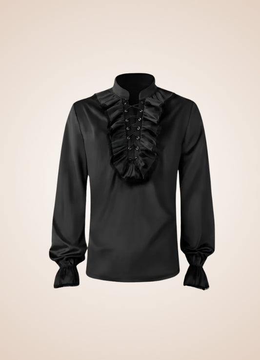 Men's Victorian Steampunk Shirt Black / 2XL mens-victorian-steampunk-shirt-black