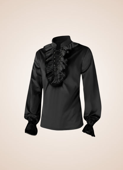 Men's Victorian Steampunk Shirt Black / 2XL mens-victorian-steampunk-shirt-black