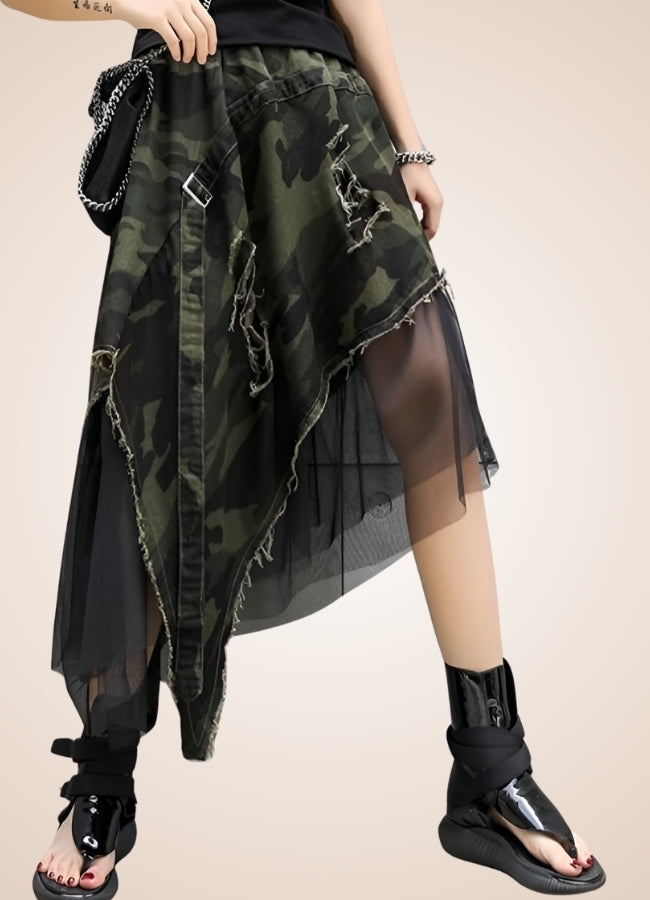 Military Pattern Steampunk Skirt Camouflage / One Size military-pattern-steampunk-skirt-camouflage