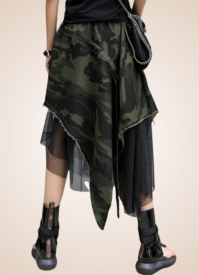 Military Pattern Steampunk Skirt Camouflage / One Size military-pattern-steampunk-skirt-camouflage