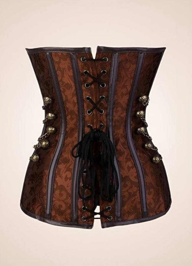 Paisley Pattern Steampunk Corset Brown / XL paisley-pattern-steampunk-corset-brown