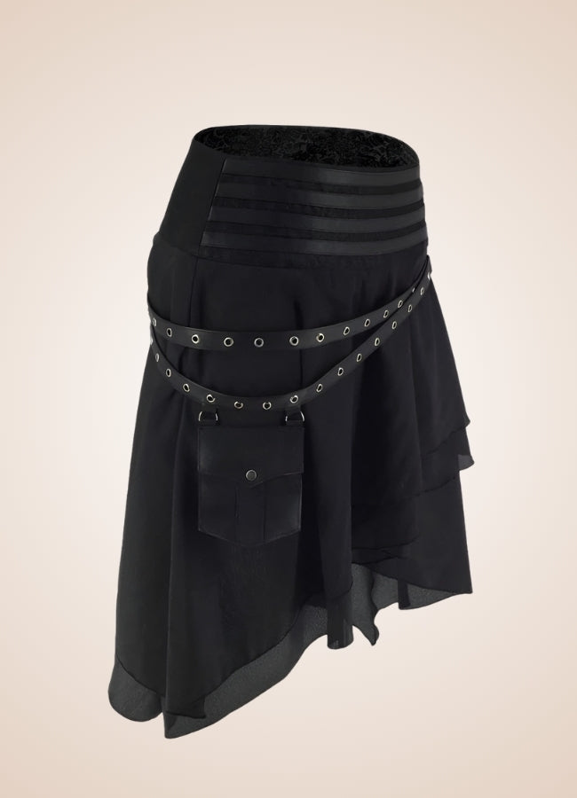 Pirate Style Steampunk Skirt Black / XL pirate-style-steampunk-skirt-black