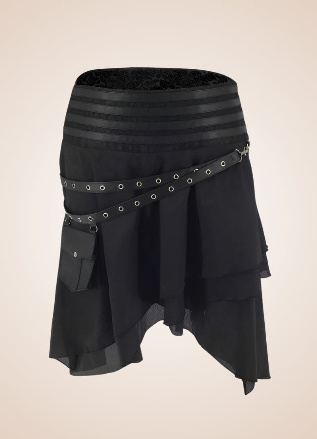 Pirate Style Steampunk Skirt Black / XL pirate-style-steampunk-skirt-black