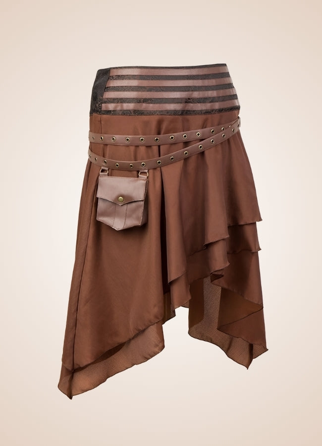 Pirate Style Steampunk Skirt Brown / XL pirate-style-steampunk-skirt-brown