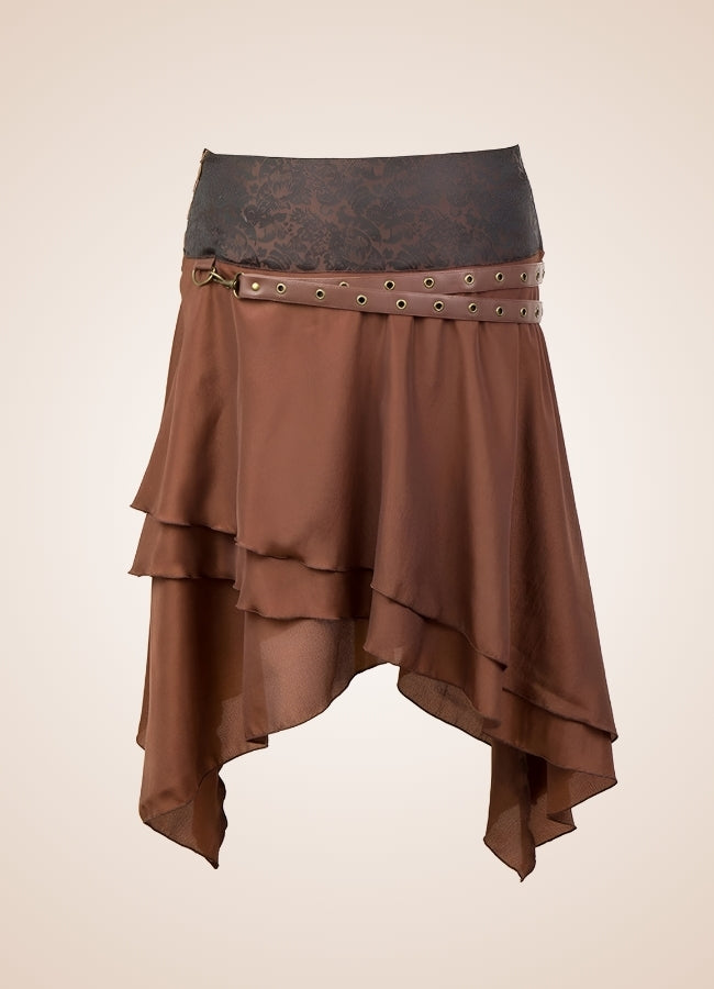 Pirate Style Steampunk Skirt Brown / XL pirate-style-steampunk-skirt-brown