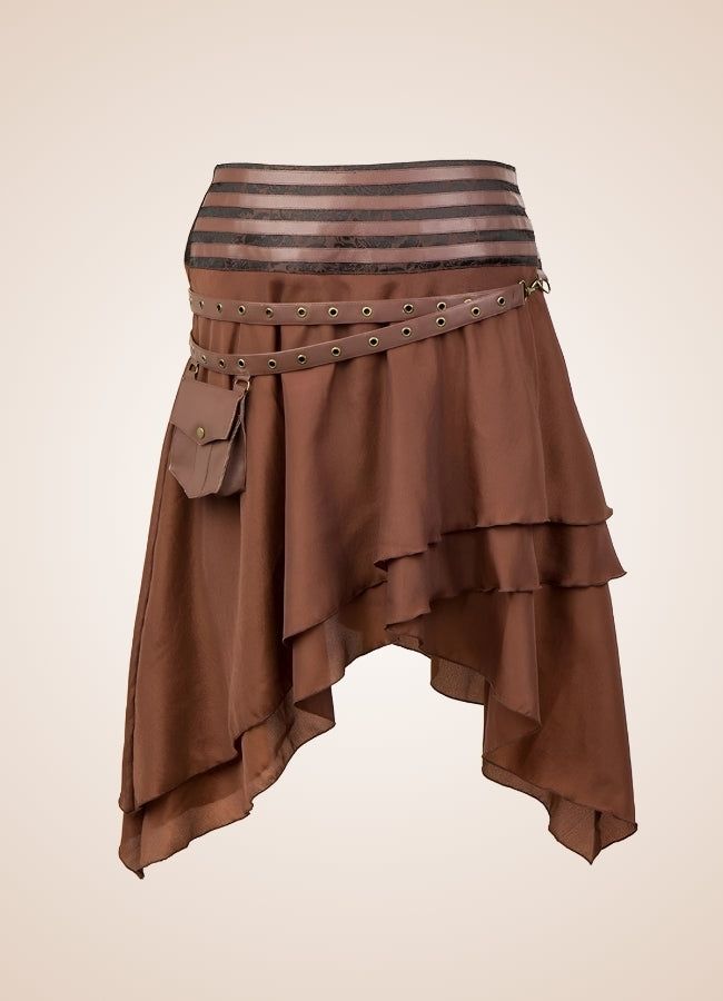 Pirate Style Steampunk Skirt Brown / XL pirate-style-steampunk-skirt-brown