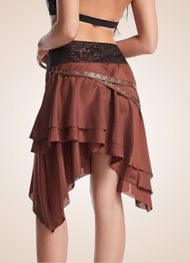 Pirate Style Steampunk Skirt Brown / XL pirate-style-steampunk-skirt-brown