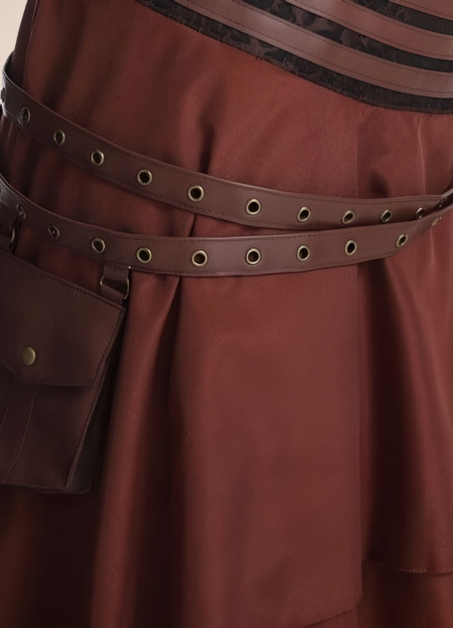 Pirate Style Steampunk Skirt Brown / XL pirate-style-steampunk-skirt-brown