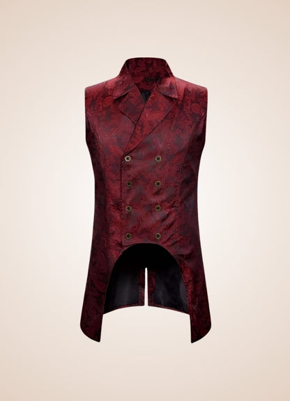 Red Button Steampunk Vest Red / XL red-button-steampunk-vest-red