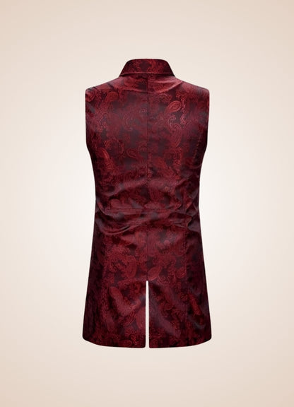 Red Button Steampunk Vest Red / XL red-button-steampunk-vest-red