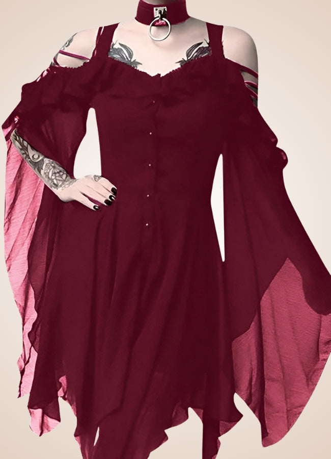 Red Victorian Steampunk Dress Red / 4XL red-victorian-steampunk-dress-red