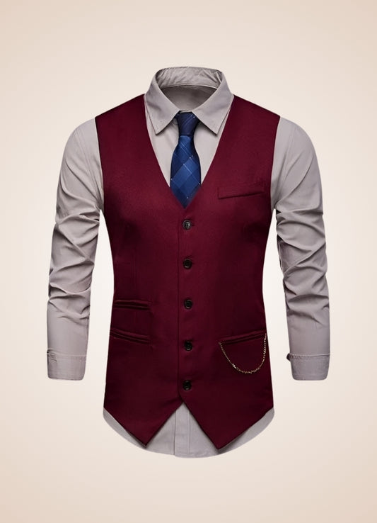 Red Vintage Steampunk Vest Wine Red / XL red-vintage-steampunk-vest-wine-red