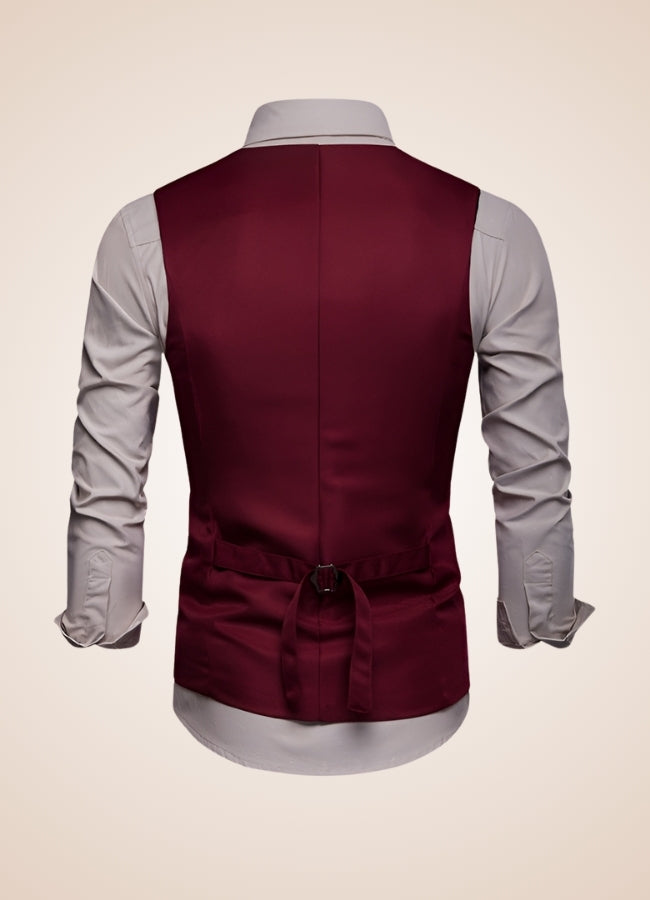 Red Vintage Steampunk Vest Wine Red / XL red-vintage-steampunk-vest-wine-red