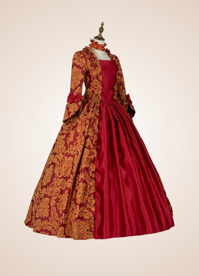 Renaissance Era Victorian Long Dress Red / XL renaissance-era-victorian-long-dress-red