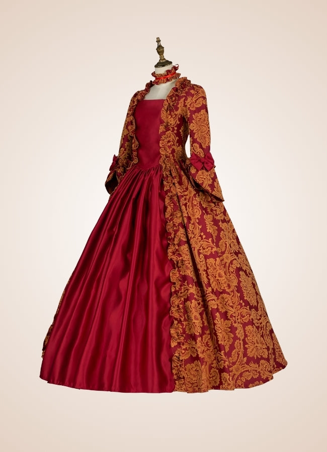 Renaissance Era Victorian Long Dress Red / XL renaissance-era-victorian-long-dress-red