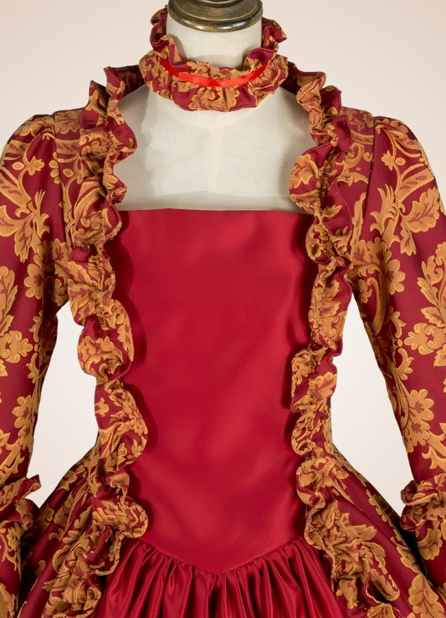 Renaissance Era Victorian Long Dress Red / XL renaissance-era-victorian-long-dress-red