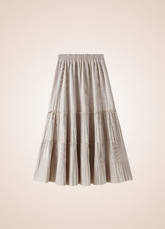 Renaissance Ruffle Long Skirt Beige / One Size renaissance-ruffle-long-skirt-beige