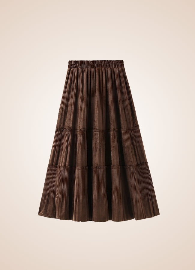 Renaissance Ruffle Long Skirt Brown / One Size renaissance-ruffle-long-skirt-brown