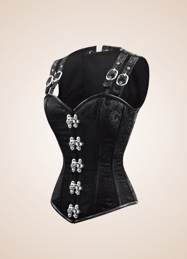 Renaissance Steampunk Straps Corset Black / XL renaissance-steampunk-straps-corset-black