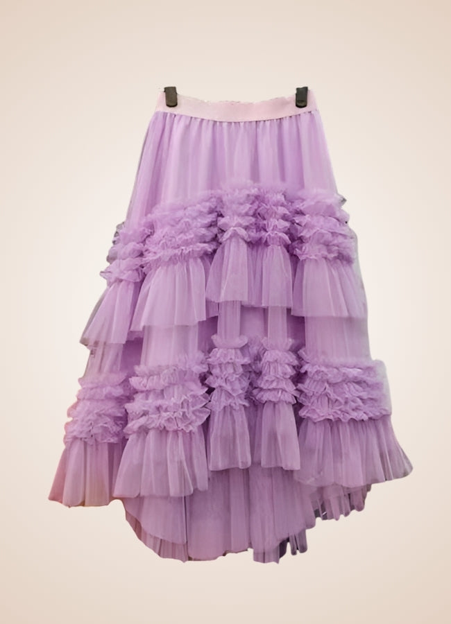 Renaissance Tulle Steampunk Skirt Purple / L renaissance-tulle-steampunk-skirt-purple