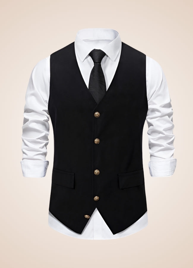 Retro Black Suit Vest Black / XL retro-black-suit-vest-black