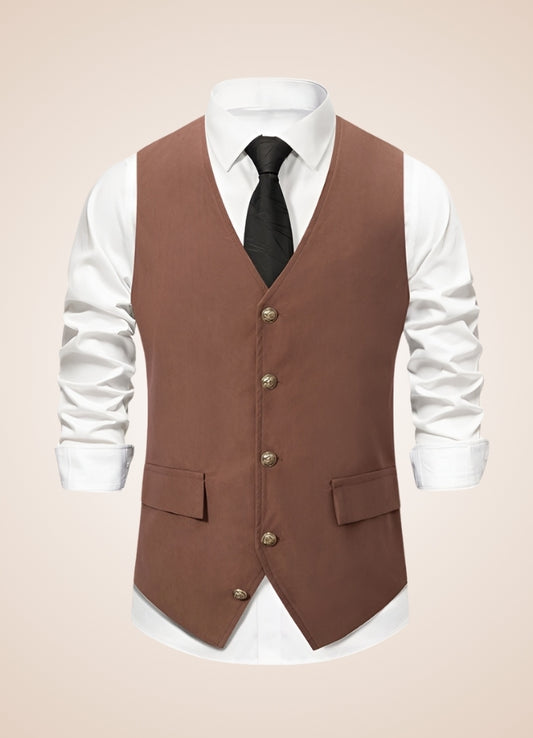 Retro Brown Suit Vest Coffee / XL retro-brown-suit-vest-coffee