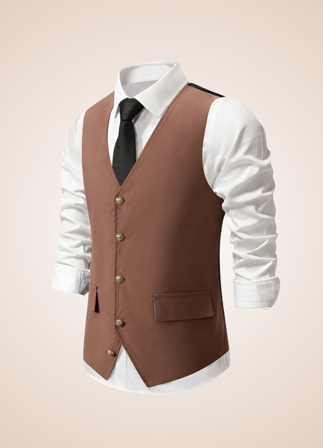 Retro Brown Suit Vest Coffee / XL retro-brown-suit-vest-coffee