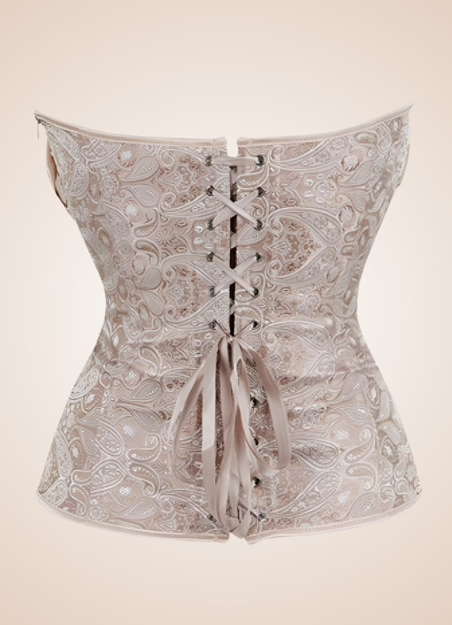 Satin Ruffle Steampunk Corset Apricot / 4XL satin-ruffle-steampunk-corset-apricot