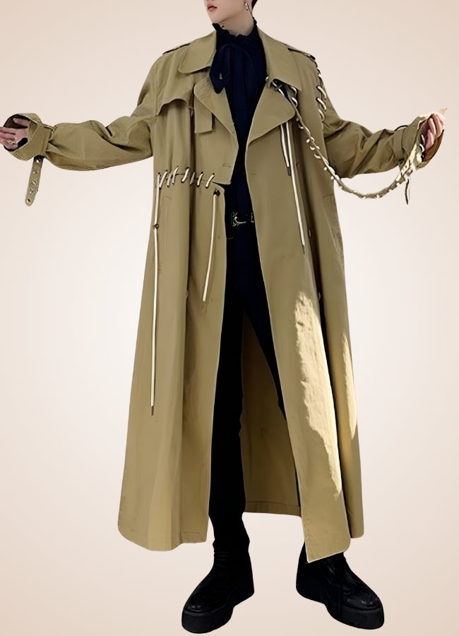 Sewed Steampunk Trench Coat Khaki / XL sewed-steampunk-trench-coat-khaki