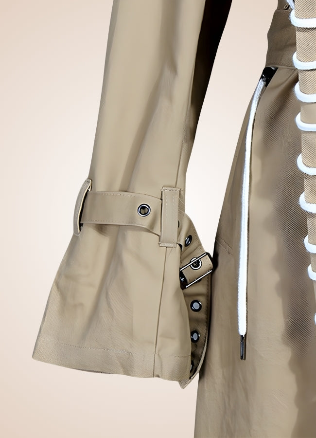 Sewed Steampunk Trench Coat Khaki / XL sewed-steampunk-trench-coat-khaki