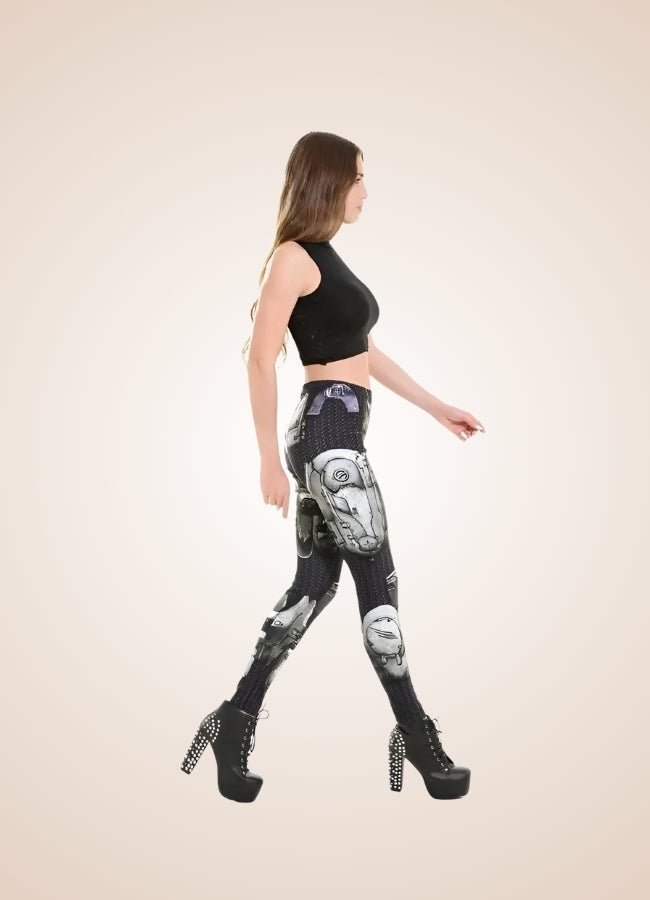 Silver Steampunk Legging Silver / 2XL silver-steampunk-legging-silver