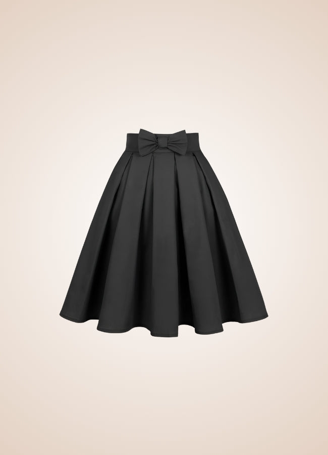 Solid Color Ribbon Mini Skirt Black / XL solid-color-ribbon-mini-skirt-black