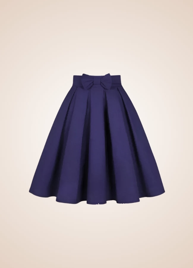 Solid Color Ribbon Mini Skirt Blue / XL solid-color-ribbon-mini-skirt-blue