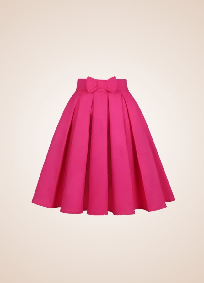 Solid Color Ribbon Mini Skirt Pink / XL solid-color-ribbon-mini-skirt-pink