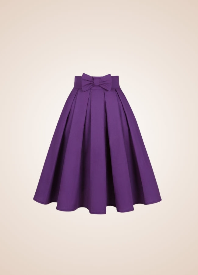 Solid Color Ribbon Mini Skirt Purple / XL solid-color-ribbon-mini-skirt-purple