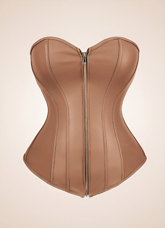 Solid Color Steampunk Corset Brown / 4XL solid-color-steampunk-corset-brown