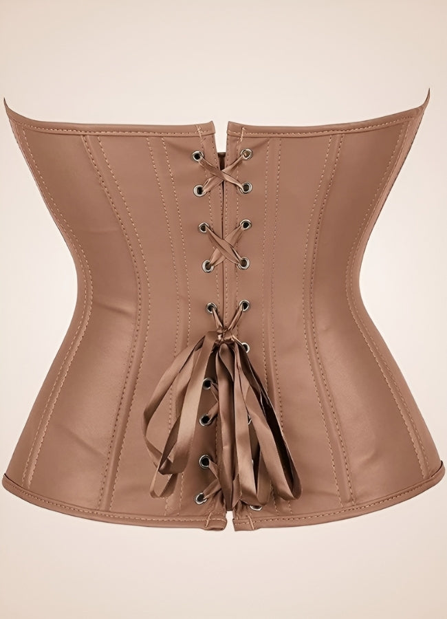 Solid Color Steampunk Corset Brown / 4XL solid-color-steampunk-corset-brown