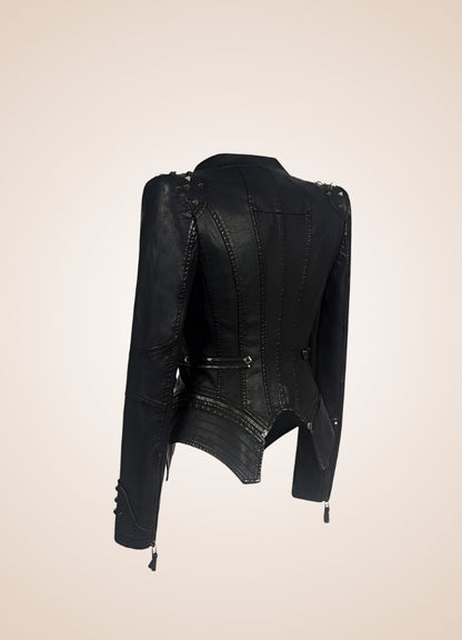 Steampunk Biker Leather Jacket Black / 5XL steampunk-biker-leather-jacket-black