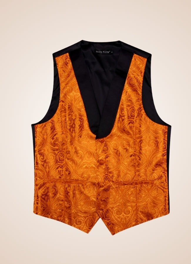 Steampunk Black Orange Suit Vest Orange / 2XL steampunk-black-orange-suit-vest-orange