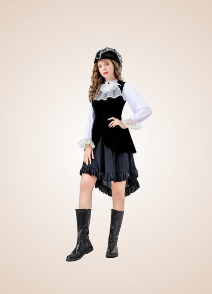 Steampunk Black Pirate Corset Dress – Steampunk Outfit