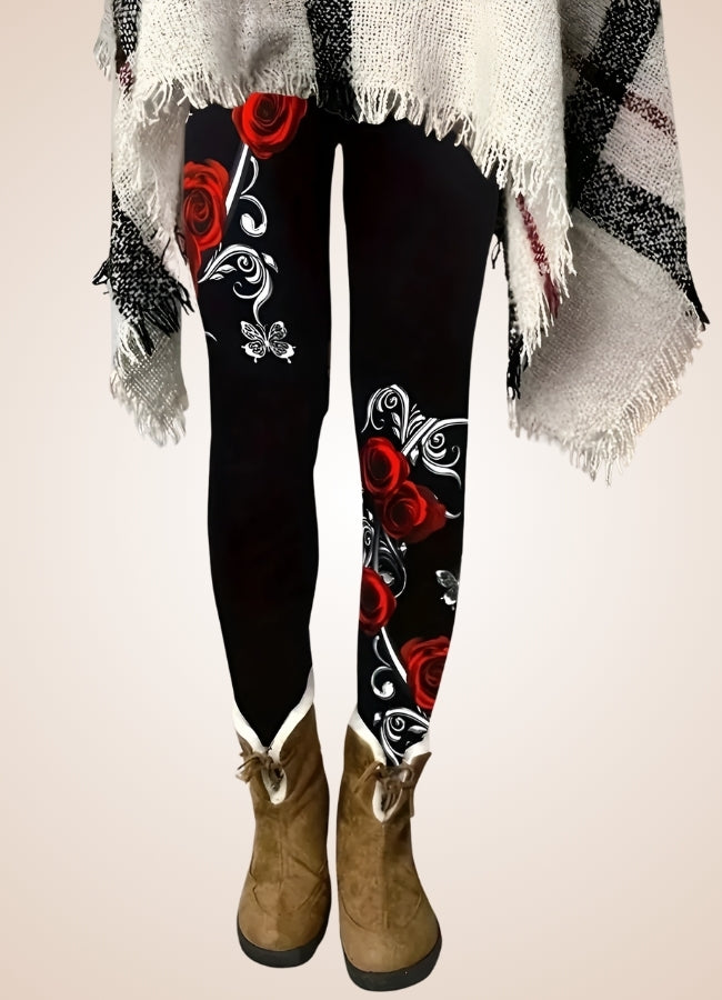 Steampunk Black Roses Legging Black / XL steampunk-black-roses-legging-black