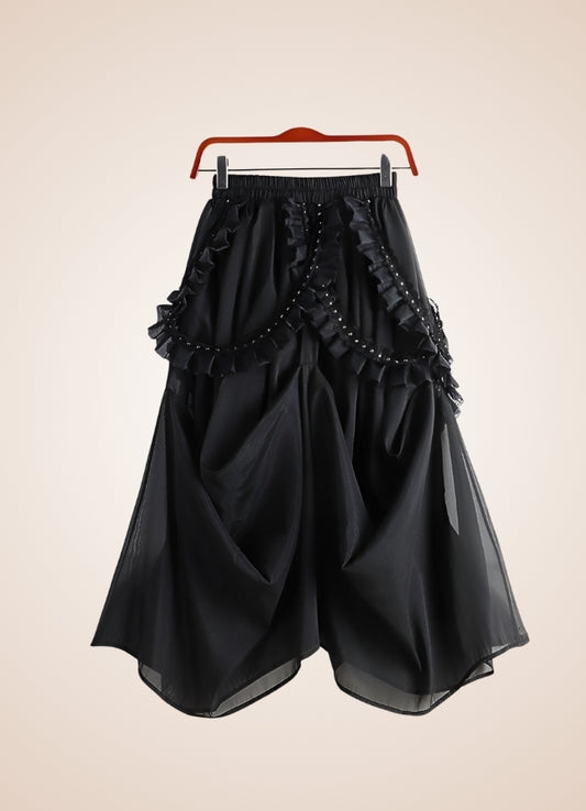 Steampunk Black Spring Skirt Black / XS steampunk-black-spring-skirt-black