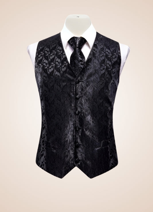 Steampunk Black Suit Vest Black / 2XL steampunk-black-suit-vest-black