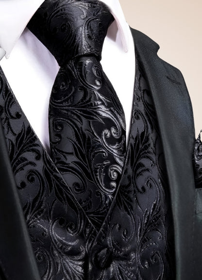 Steampunk Black Suit Vest Black / 2XL steampunk-black-suit-vest-black
