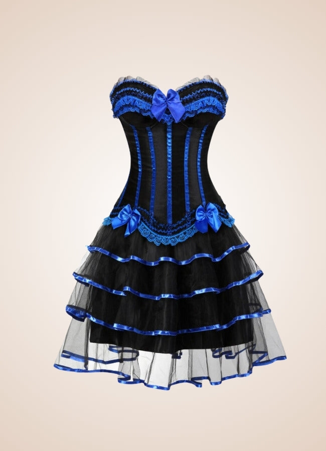 Steampunk Bowknot Corset Dress Blue / 5XL steampunk-bowknot-corset-dress-blue