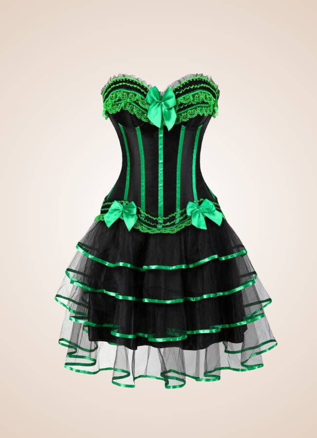 Steampunk Bowknot Corset Dress Green / 5XL steampunk-bowknot-corset-dress-green