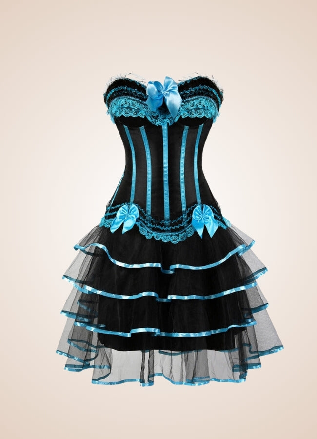 Steampunk Bowknot Corset Dress Light Blue / 5XL steampunk-bowknot-corset-dress-light-blue