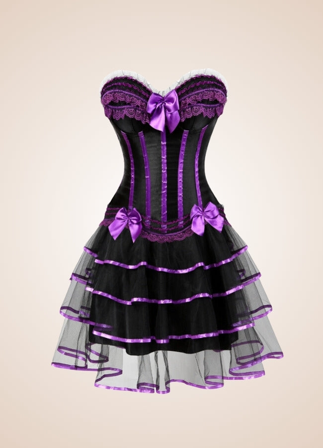 Steampunk Bowknot Corset Dress Purple / 5XL steampunk-bowknot-corset-dress-purple