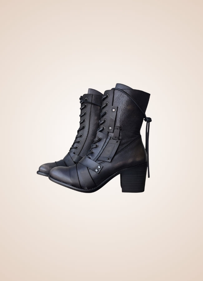 Steampunk British Lace Up Boots Black / 12.5 steampunk-british-lace-up-boots-black